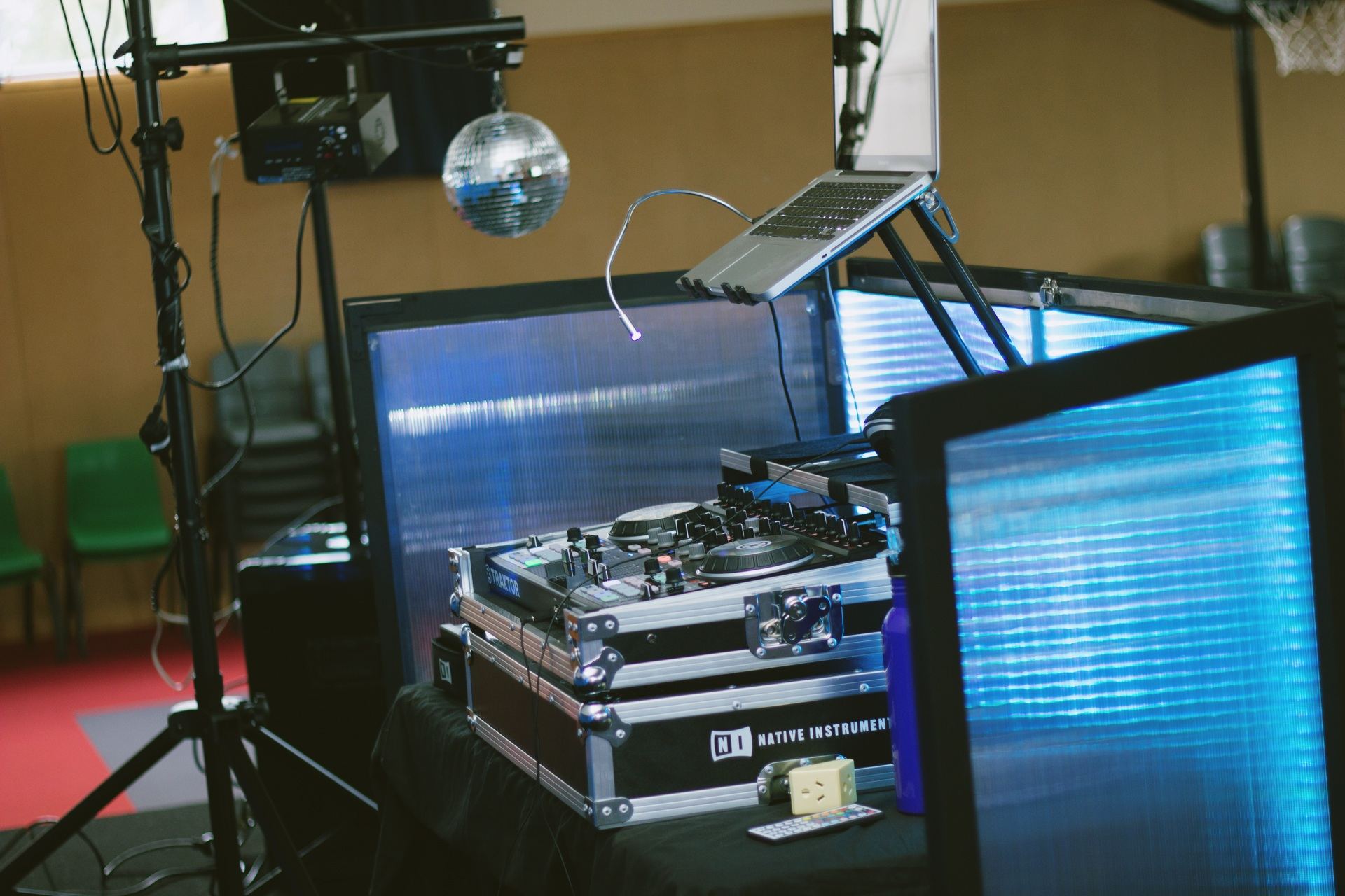 DJ setup for a birthday party